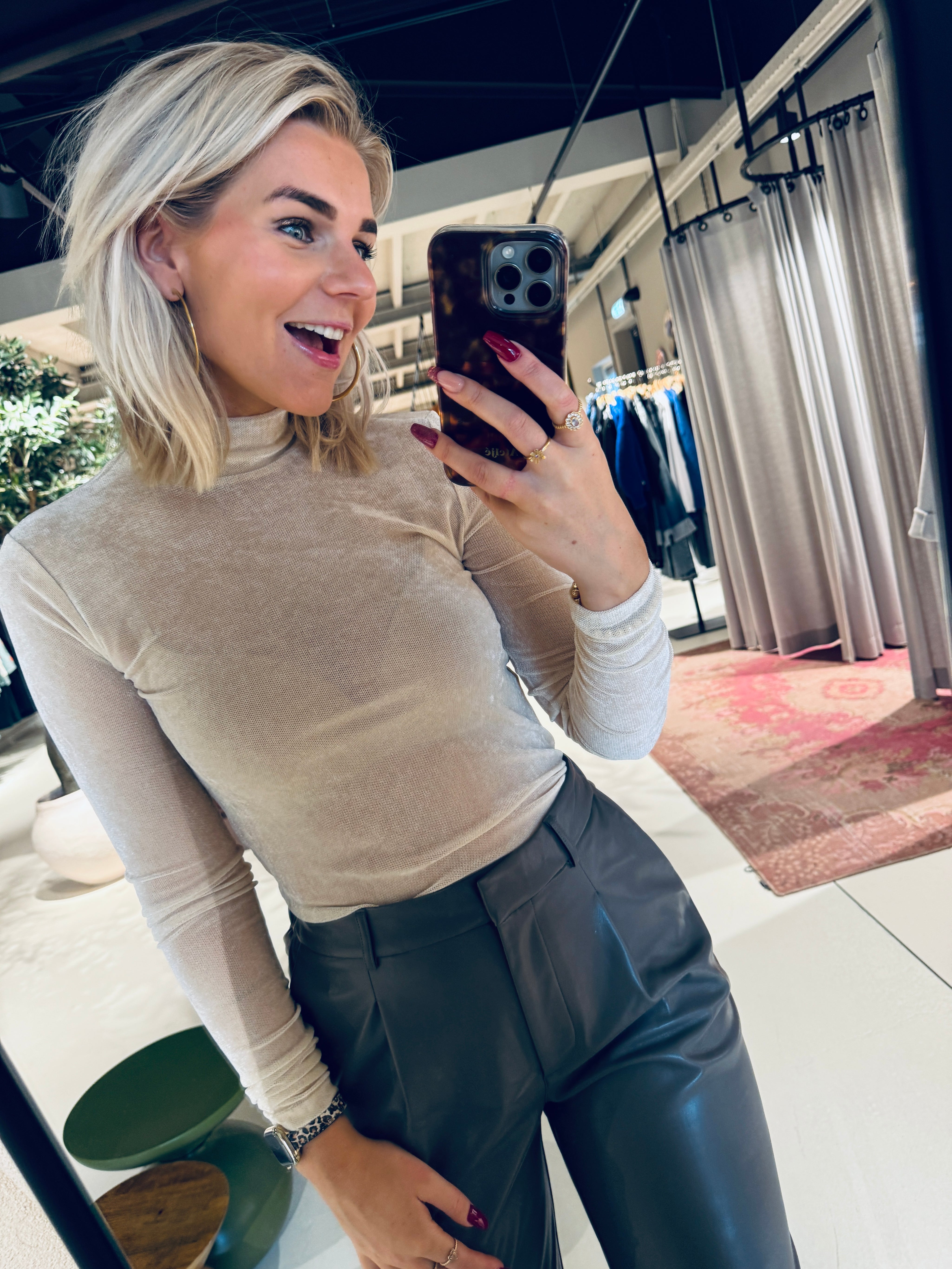 Olya velvet layering mesh top