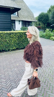Phora Tulle Ruffled Top