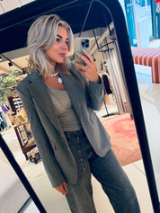 W25N1623 Blazer stripe - Grey mel.