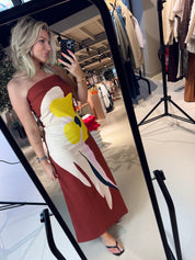 Jannick Printed Jersey Dress strapless voor dames van Essentiel Antwerp
