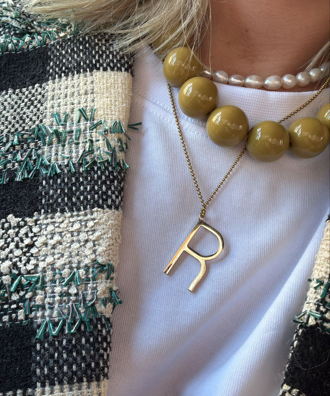 Letter ketting 20 krt verguld