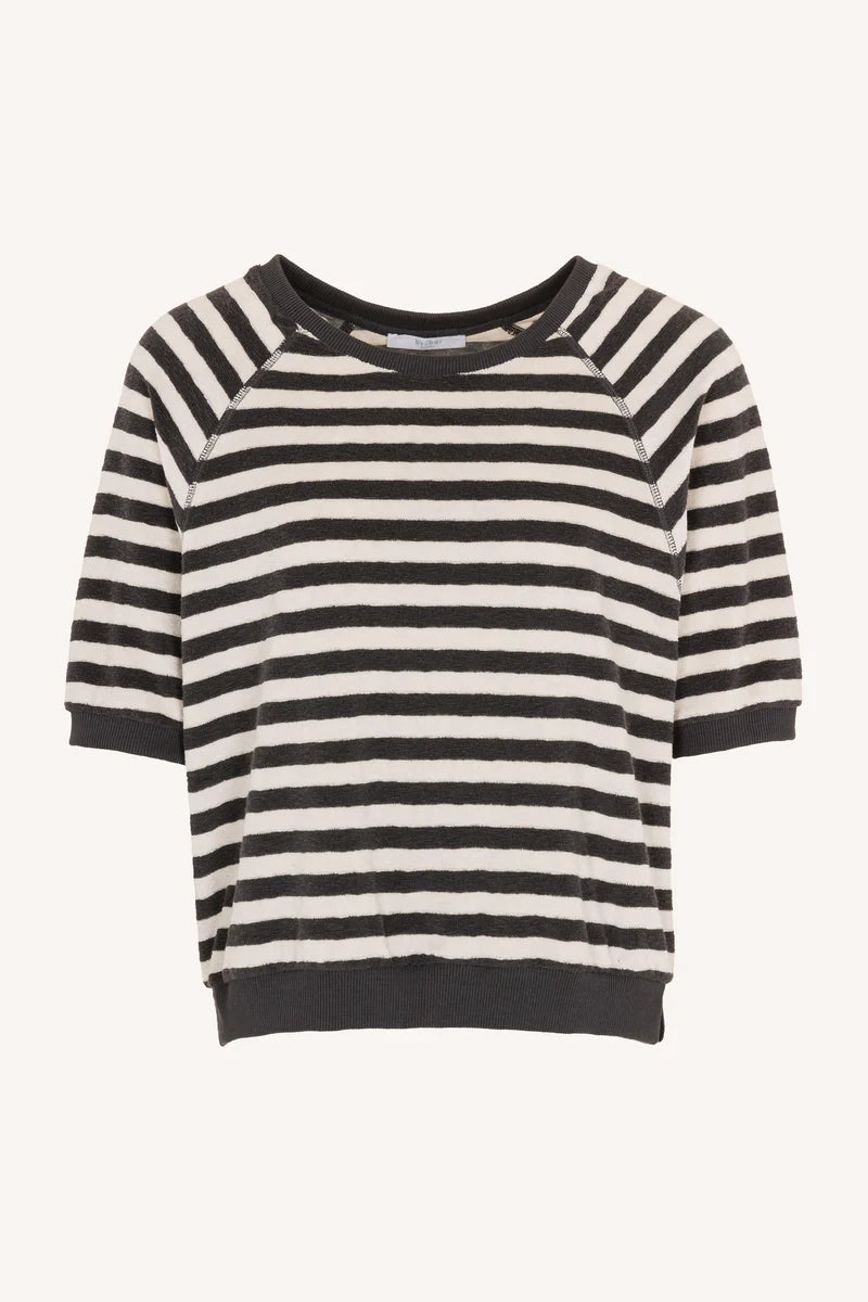 Neva slub stripe top korte mouw voor dames van BY-BAR