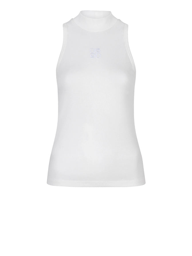 Lako mockneck logo tanktop - Optic White