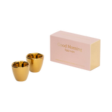 UNC Good Morning Eierbecher gold 2er Set in Geschenkpackung