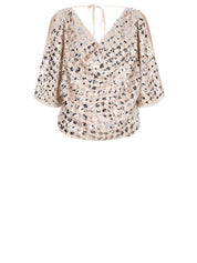 Avy sequined draped top - Silver