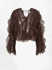 Phora Tulle Ruffled Top