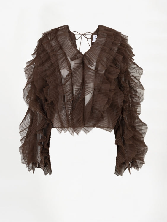 Phora Tulle Ruffled Top