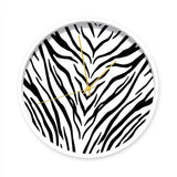Uhr Zebra weiß/gold 30cm