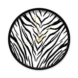 Klok zebra zwart/goud 30cm