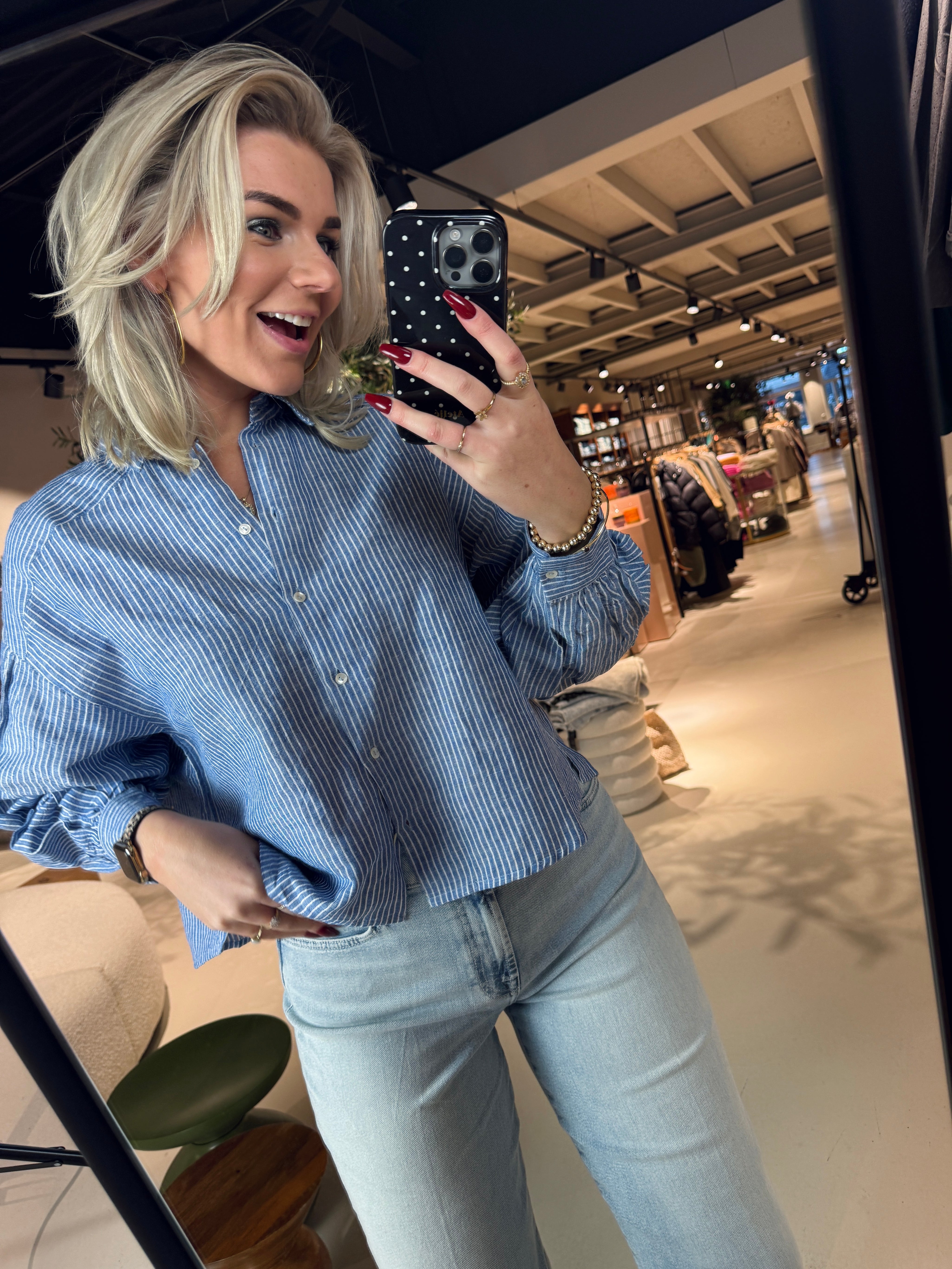 Sarah kurze Leinenbluse