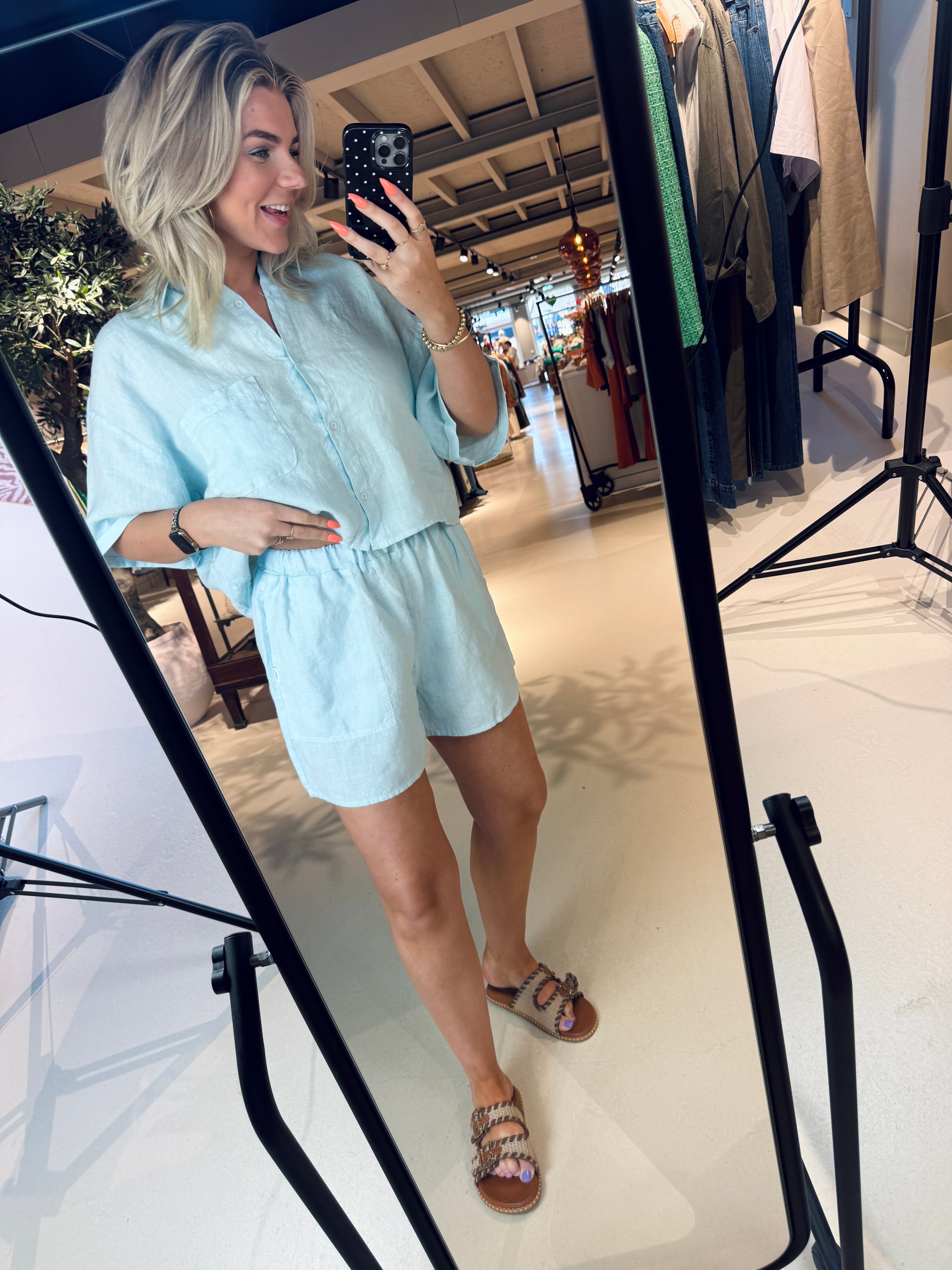 S26Z879LTD Shorts in het lichtblauw voor dames van Penn&amp;Ink