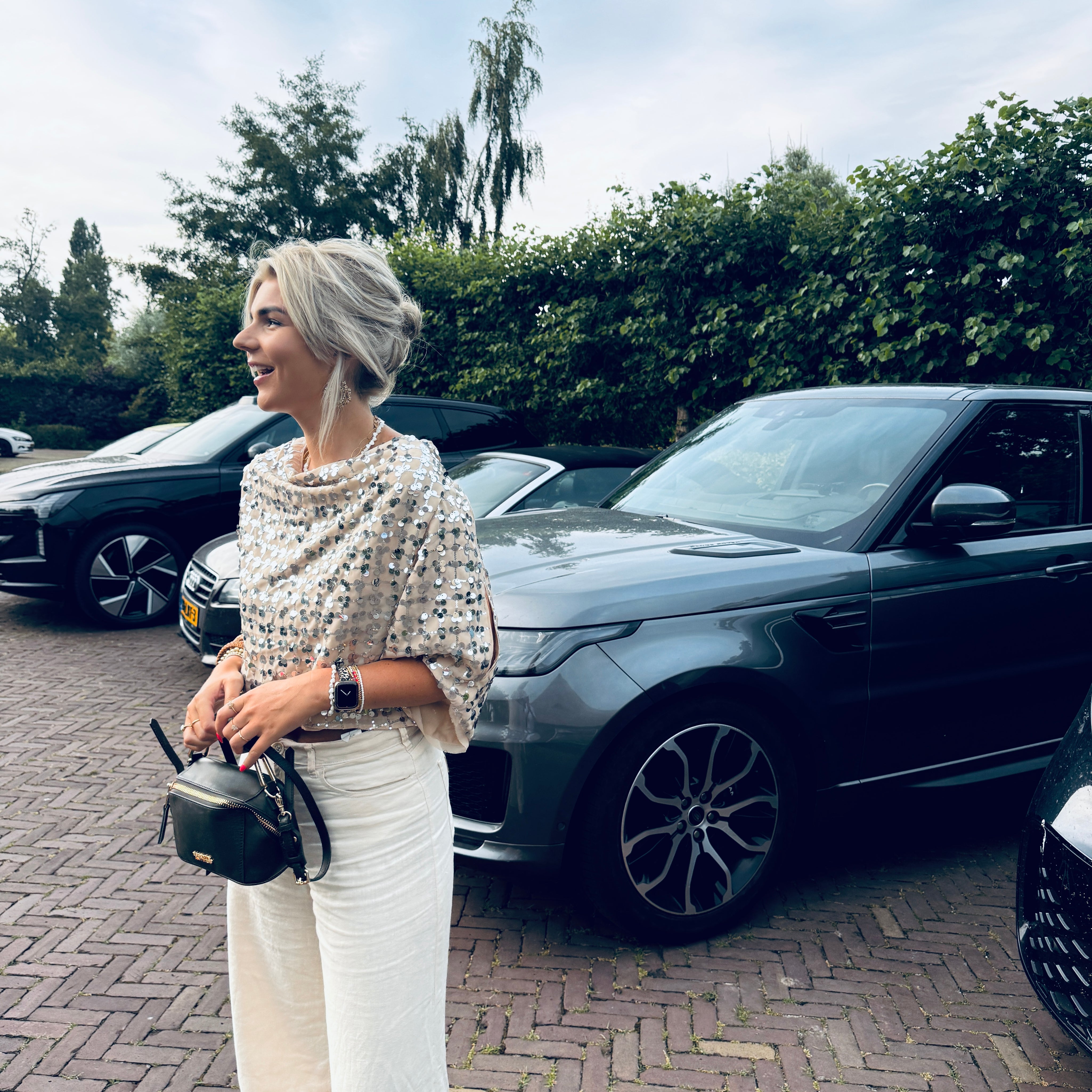 Avy sequined draped top - Silver