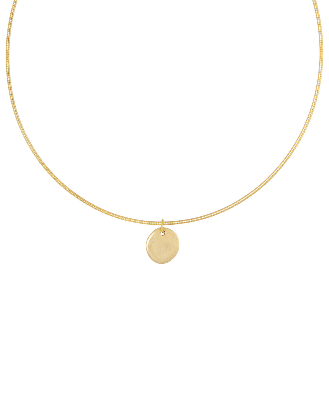 Draad choker met matte organische munt Ellen Beekmans