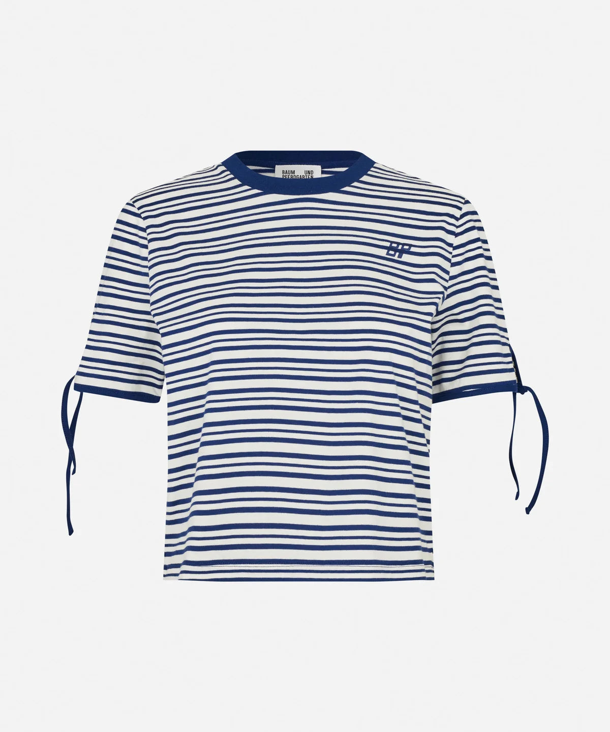 Janet T-shirt met strepen en touw accent aan de mouw