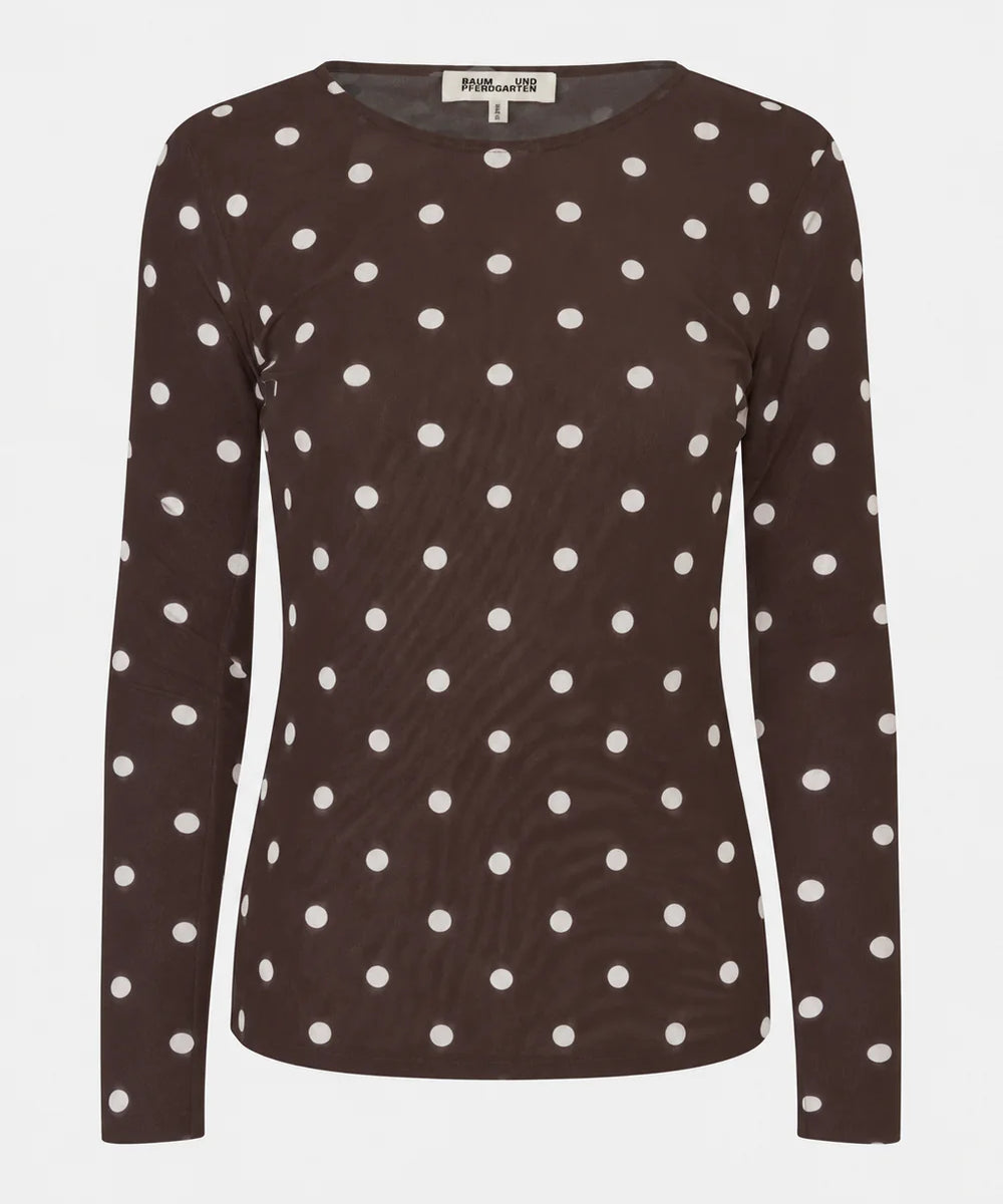 Jodie Top mesh met stipjes voor dames van Baum Und Pferdgarten
