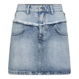 BowieCC Block Skirt – Fade Denim