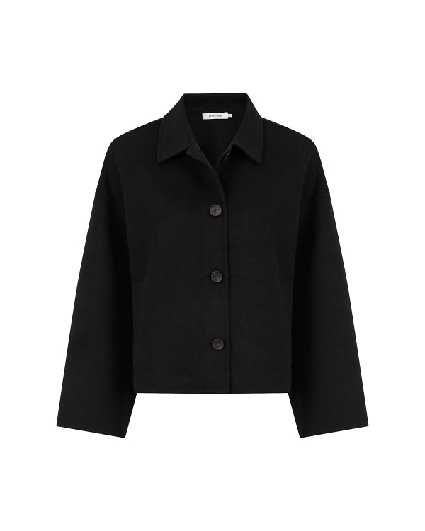 Mary quilting knit shape jacket black an andmary Mary quilting