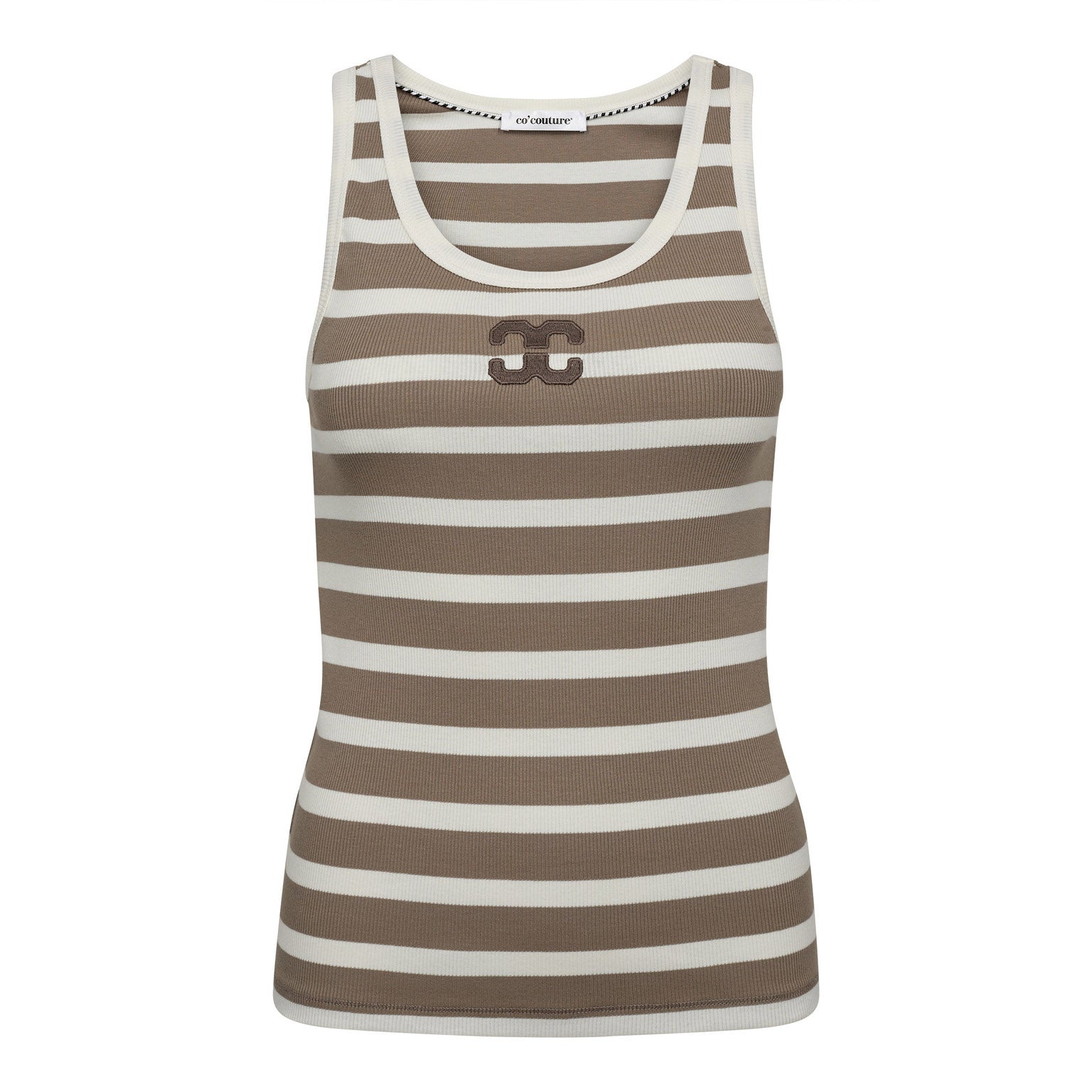 GrannyCC Rib Emb. Tank Top voor dames van Co'Couture