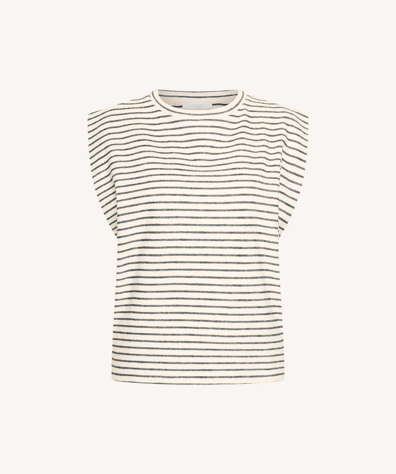 Diede heavy jersey stripe top voor dames van By-Bar