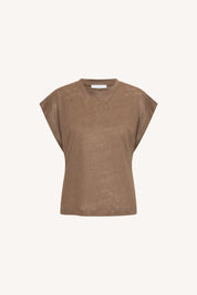 Mason linen top met ronde hals voor dames van BY-BAR