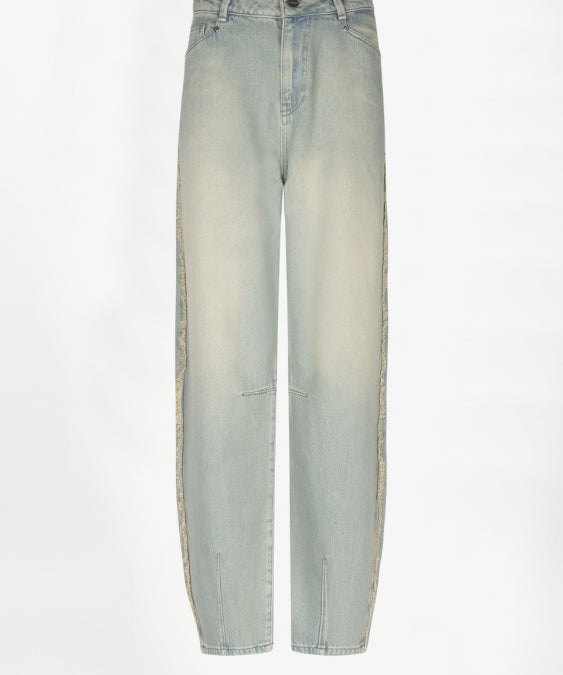Brave fringed barrel leg jeans wijd uitlopend voor dames van Dante6