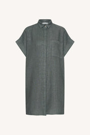 Hella linen dress in het rood of donkerblauw van By-Bar