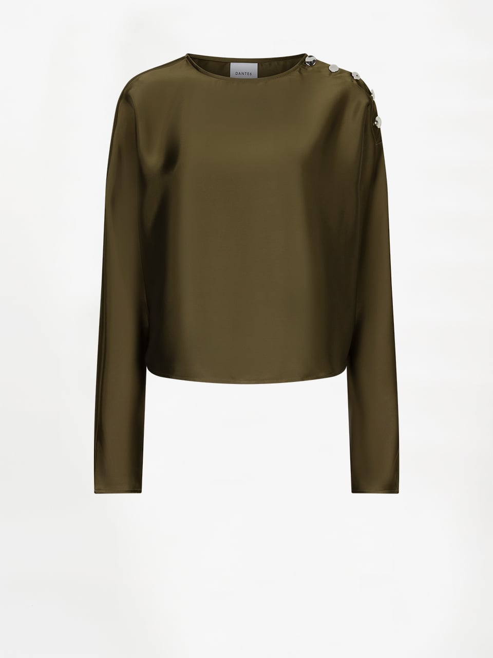 Leiva Bold Satin Button Detail Top