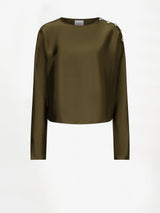 Leiva Bold Satin Button Detail Top