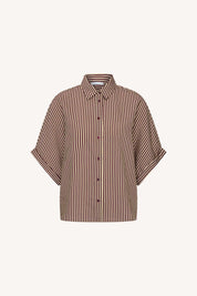 Sunny stripe blouse burgundy streep voor dames van By-Bar