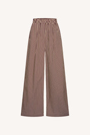 Celin stripe pants burgundy streep en elastieke tailleband van By-Bar