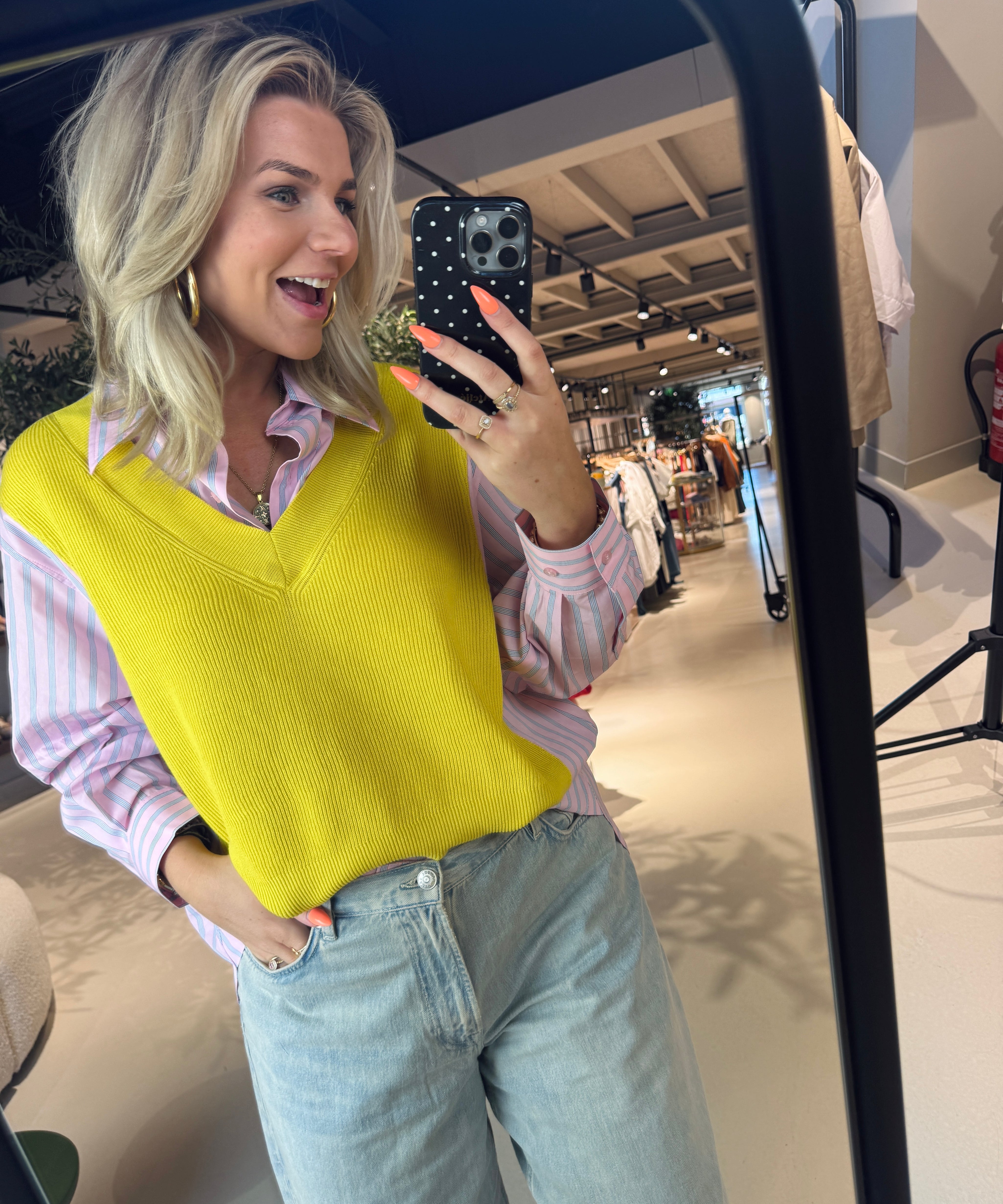 Jit Knit Combo Shirt blouse met pull over voor dames van Essentiel Antwerp