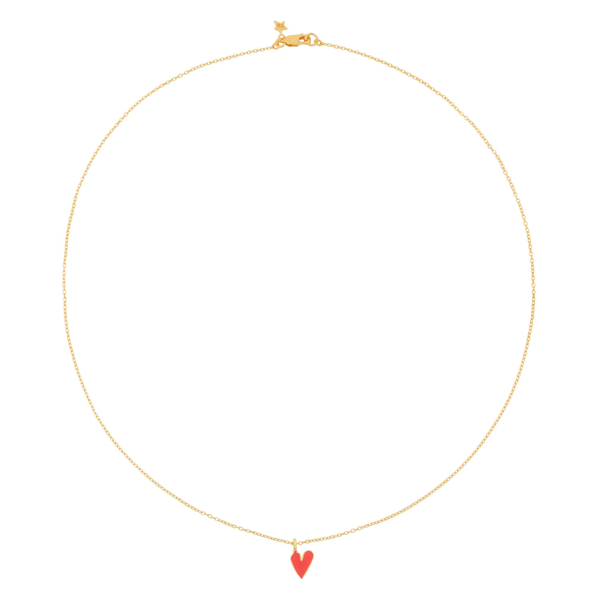N2510 Medium Heart Necklace - Gold Plated Neon Pink