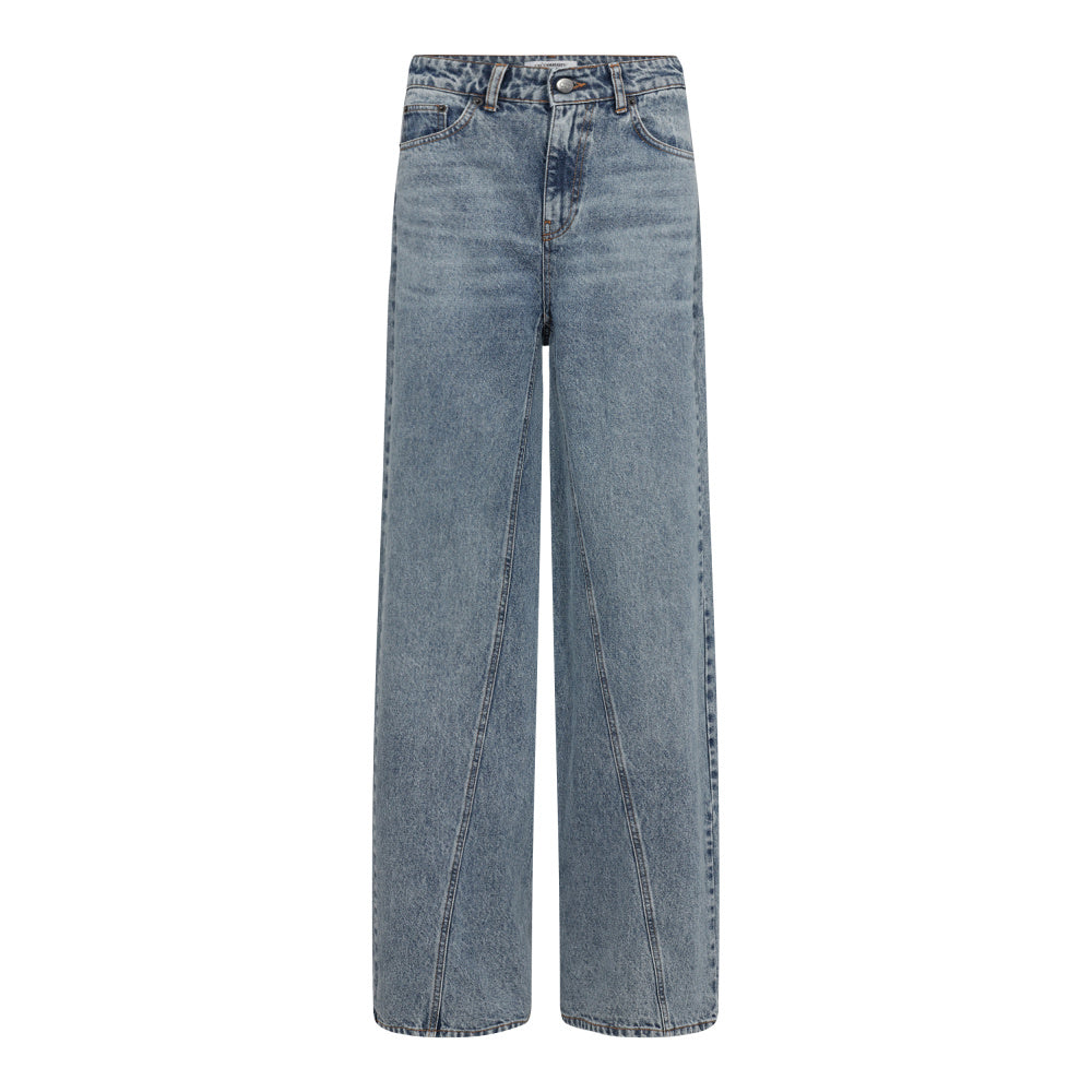 VikaCC Long Wide Seam Jeans – Denimblau