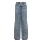 VikaCC Long Wide Seam Jeans – Denimblau