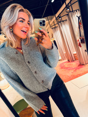Bella Cardigan - Mid Grey