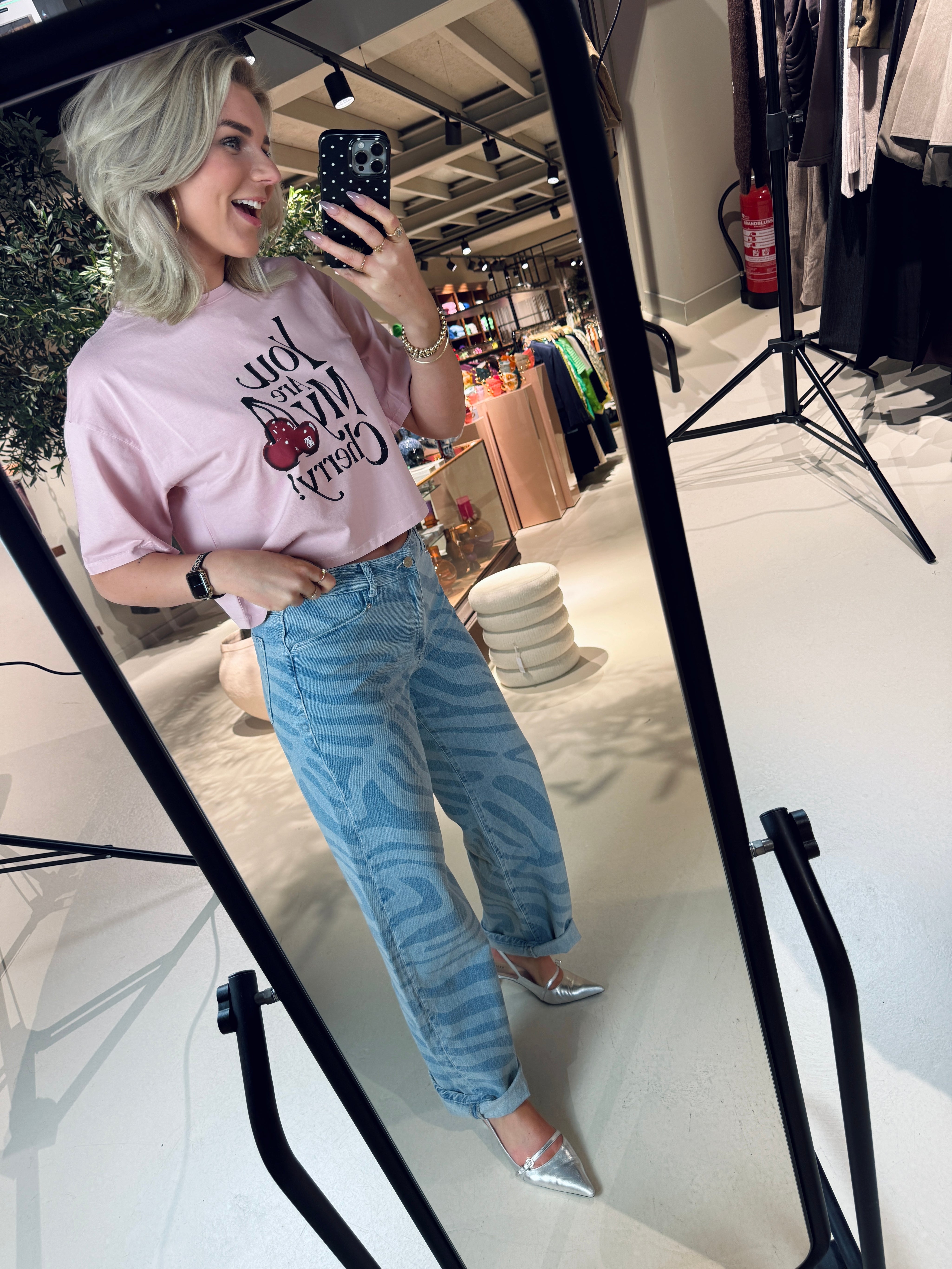 Nuit wide leg printed jeans