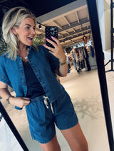 Pixie short denim blouse