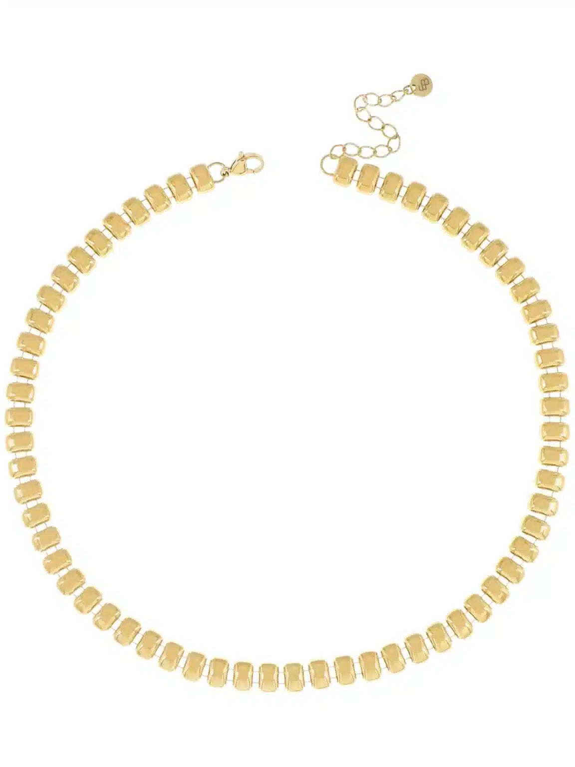 Ketting met vergulde rechthoek schakels van Ellen Beekmans