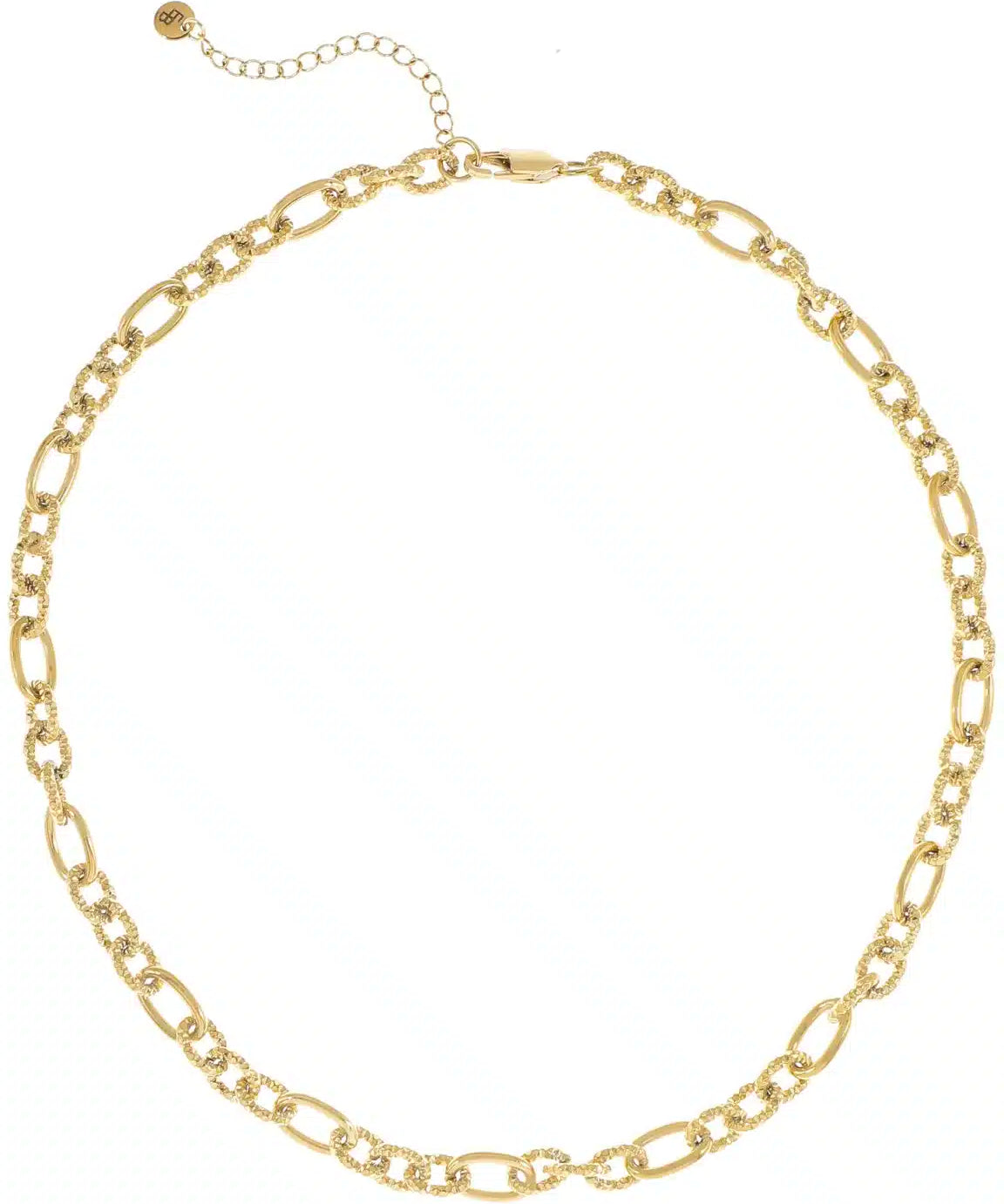 Vergulde ketting ovale schakel met textuur