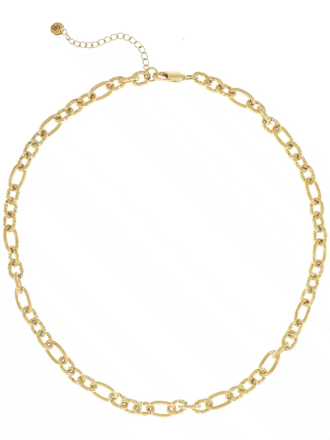 Vergulde ketting ovale schakel met textuur