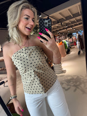 DiddiCC Dot Corsage Top