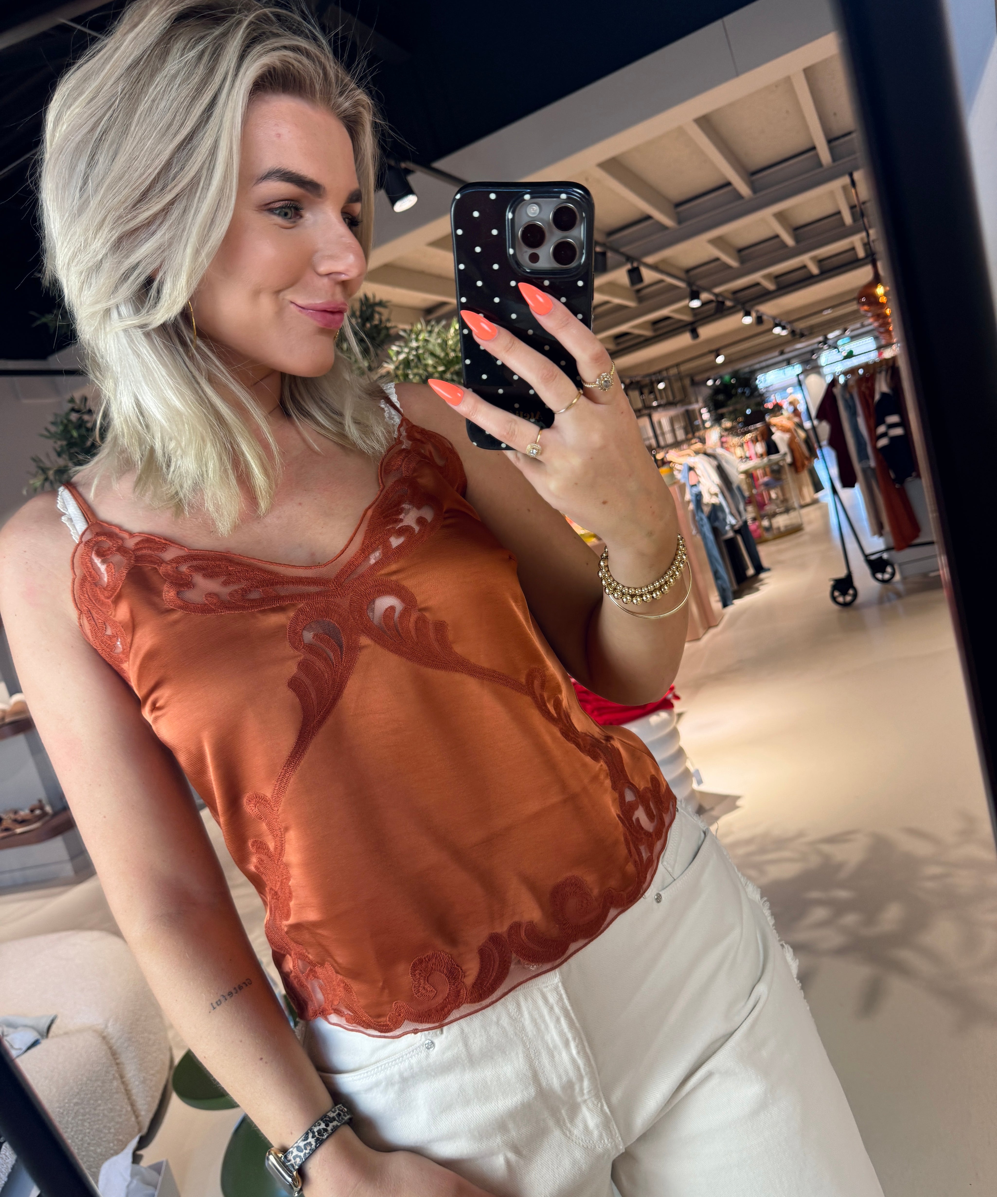 Ligne lace camisole top met kant detail voor dames van Dante