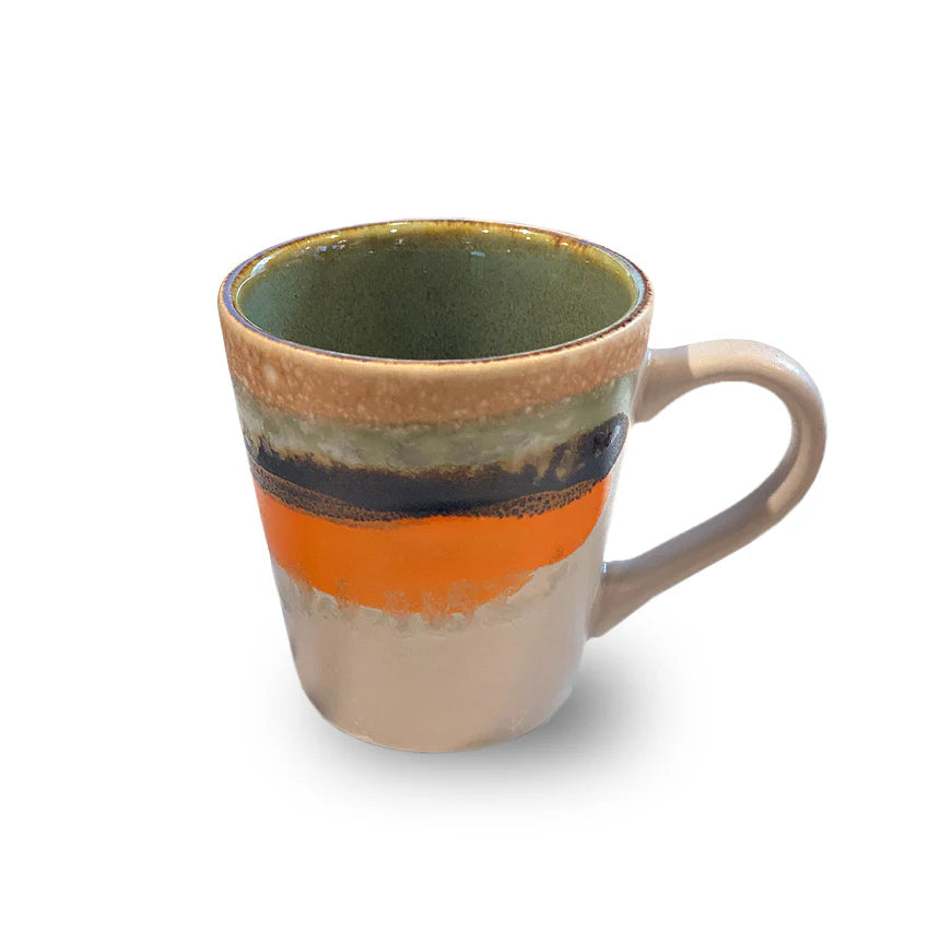 70s ceramics: espresso mugs, Burst