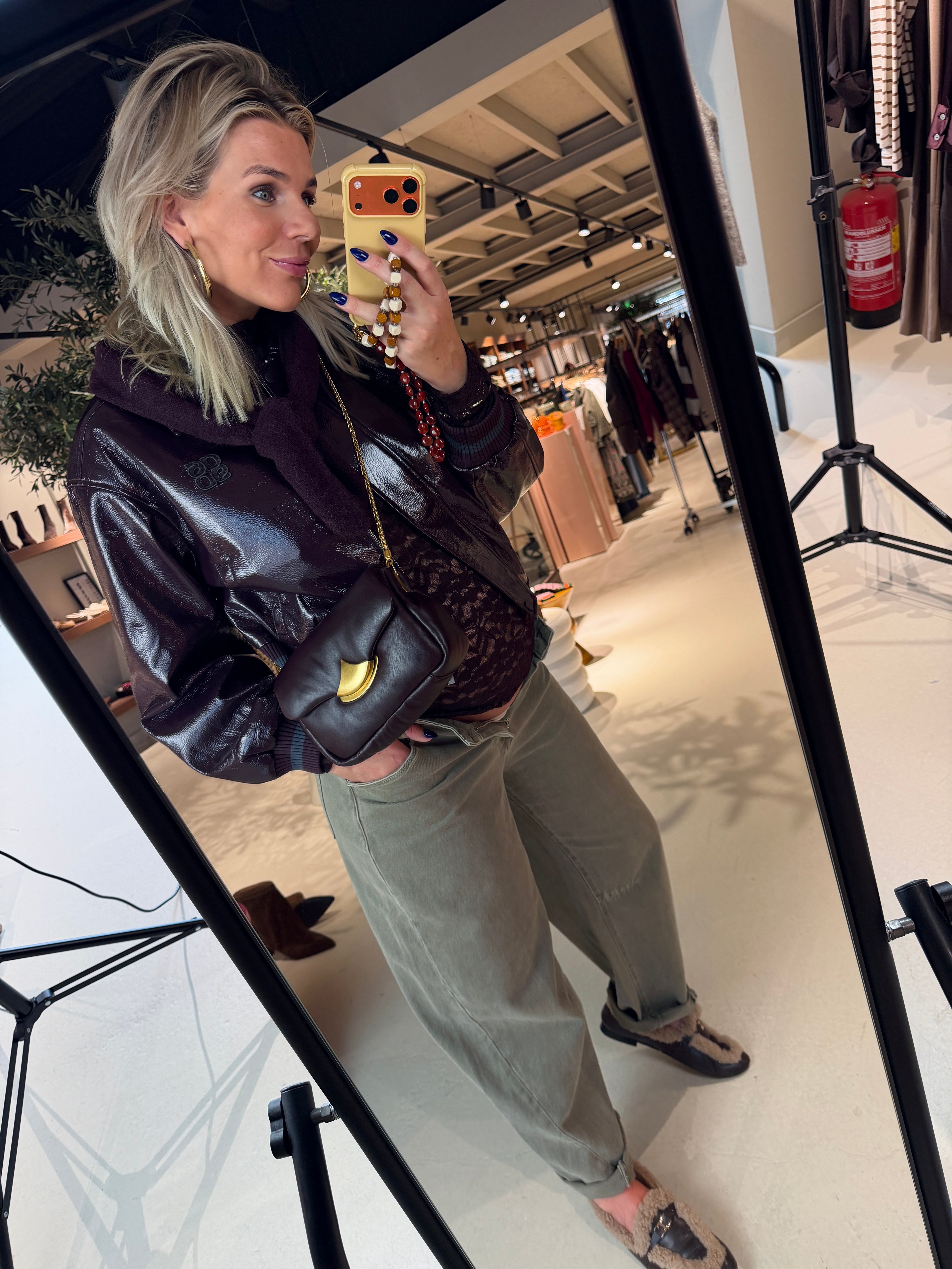 Dalyn Faux Crackle Leather Bomber