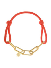 Armband Met Touw En Gouden Schakels