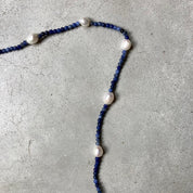 Lapis lazuli stones with pearls