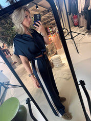 Dare striped satin pants