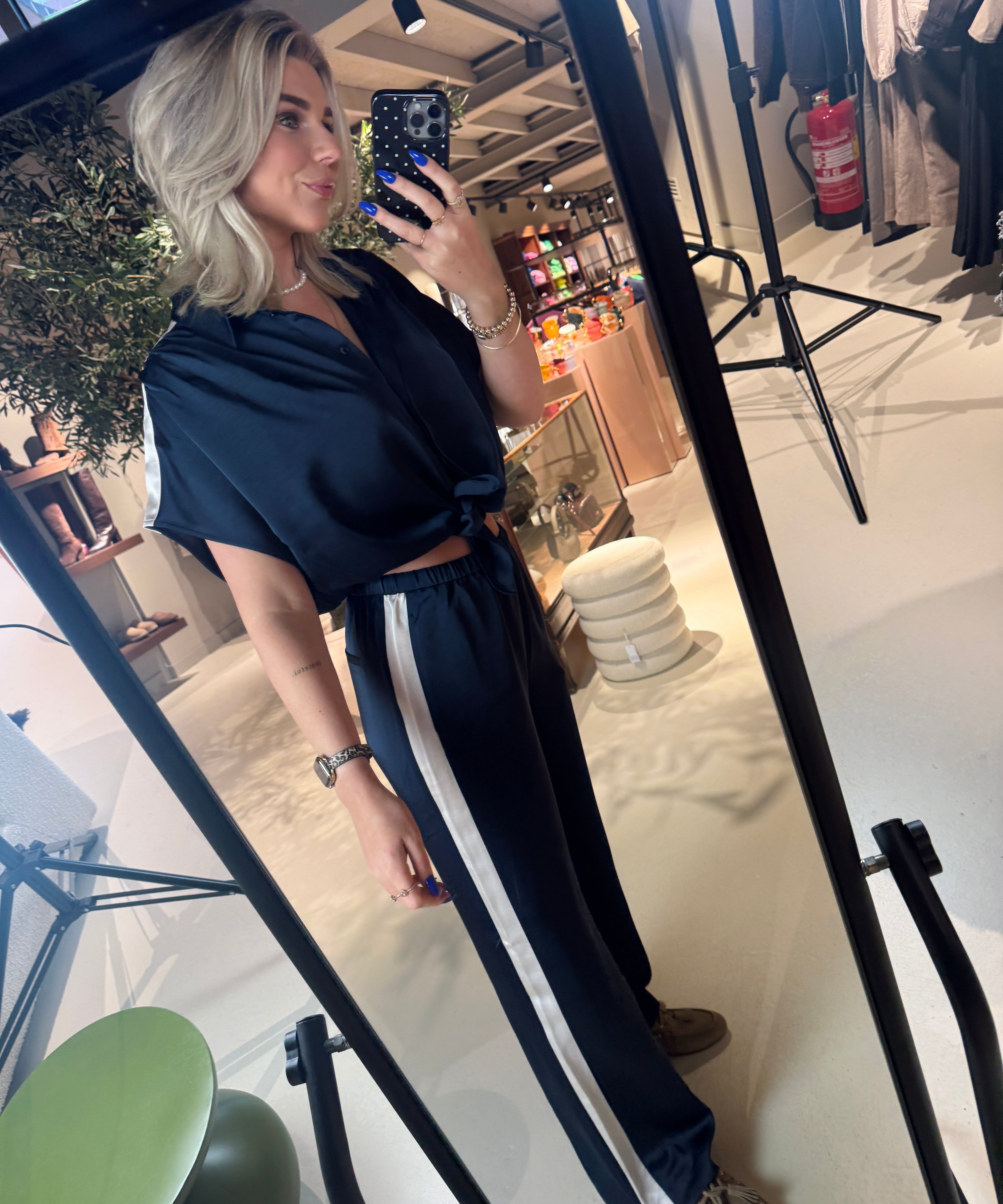 Dare striped satin pants