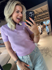 Jember Polo With Embo Collar in twee kleuren voor dames van Essentiel Antwerp