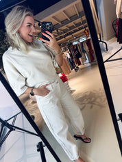 Brave fringed barrel leg jeans